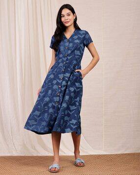pink fort Women Floral Print A-Line Dress-picture-32