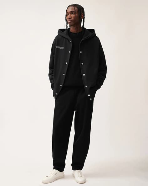 ◆PANGAIA◆365 Midweight Snap Button Hoodie Mens Black 365 Midweight Snap Button Hoodie | PANGAIA
