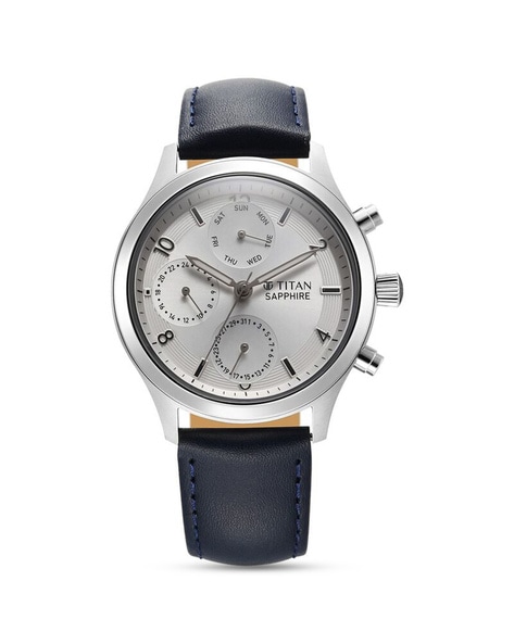 TITAN Men Sapphire Quartz Multifunction Dial Leather Strap Watch - 1874SL04