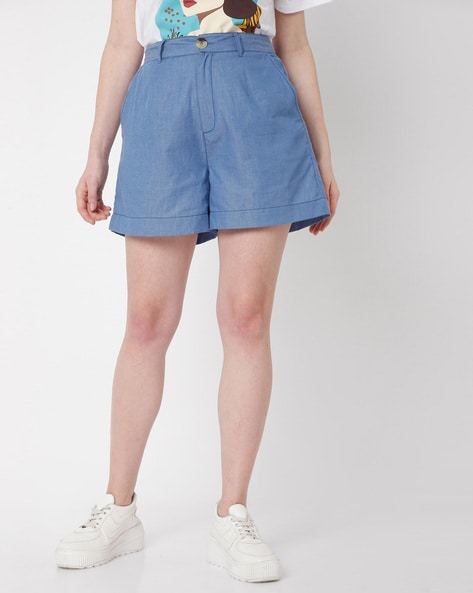 Vero Moda Solid Denim Shorts