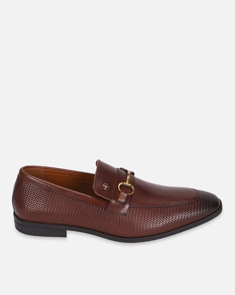 Louis Philippe Men Textured Slip-On Shoes