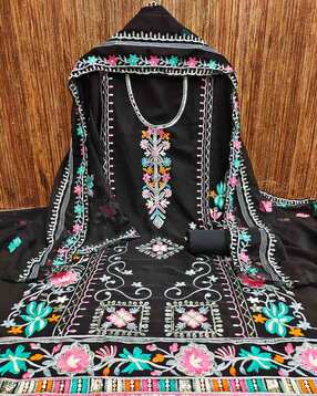 lilots Women Embroidered Unstitched Dress Material-picture-13