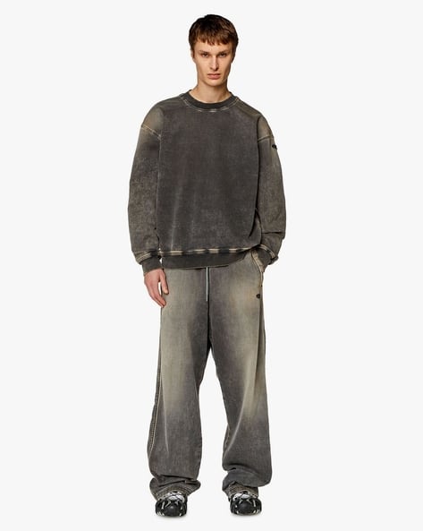 トップス D-Krib Track Denim Sweatshirt D-KRIB-NE Man: Responsible sweatshirt in Denim | Diesel Library