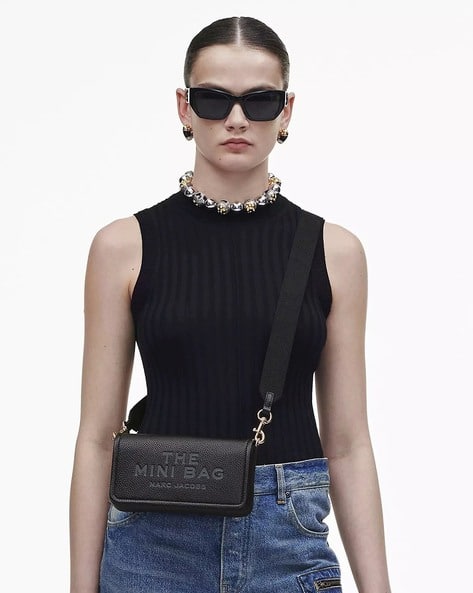 Buy MARC JACOBS The Leather Mini Bag | Black Color Women | AJIO LUXE