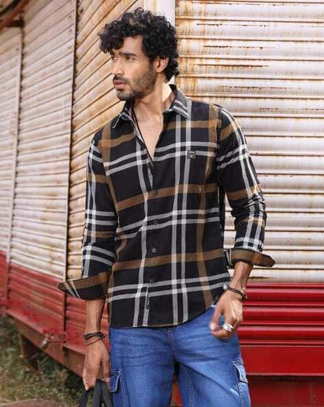 Men Checked Slim Fit Shirt