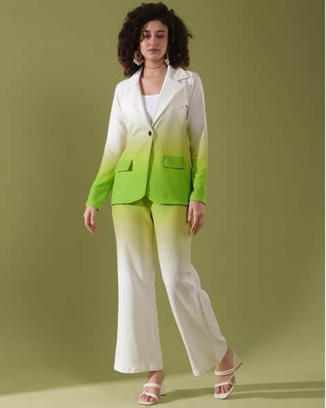 Women Ombre-Dyed Blazer Pants Set