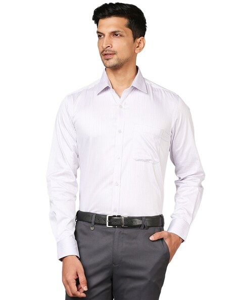 Raymond Men Regular Fit Striped Shirt