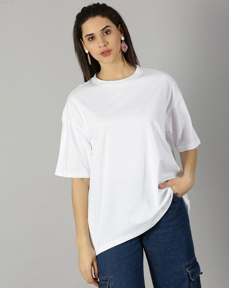 Loose white t shirt women's best sale