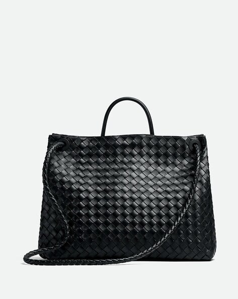 Buy BOTTEGA VENETA Large Andiamo Top Handle Bag | Black Color 