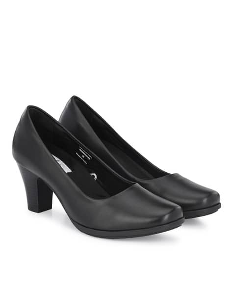 DELIZE Round-Toe Slip-On Chunky Heeled Shoes