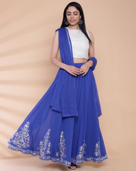 Buy Off White Blue Lehenga Choli Sets for Women by Biba Online Ajio