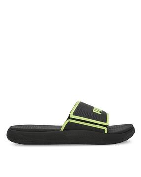 puma Brand Print Slides with Velcro Closure-picture-35