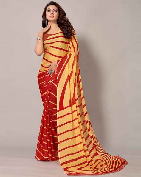 Shaily Striped Georgette Saree