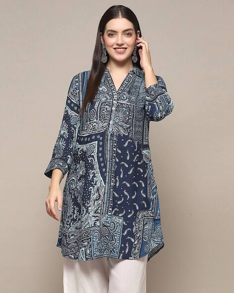 Buy Navy Blue Kurtis Tunics for Women by Biba Online Ajio