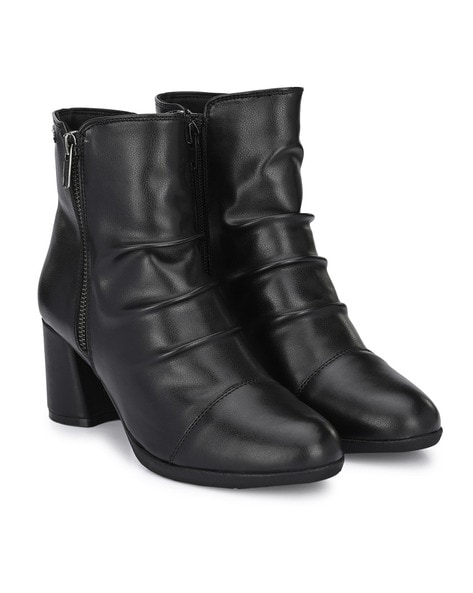 Delize Leather Ankle-Length Boots