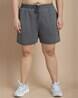 GREY MELANGE STRIPED BLACK SHORTS SET - GREY/BLACK main image 1