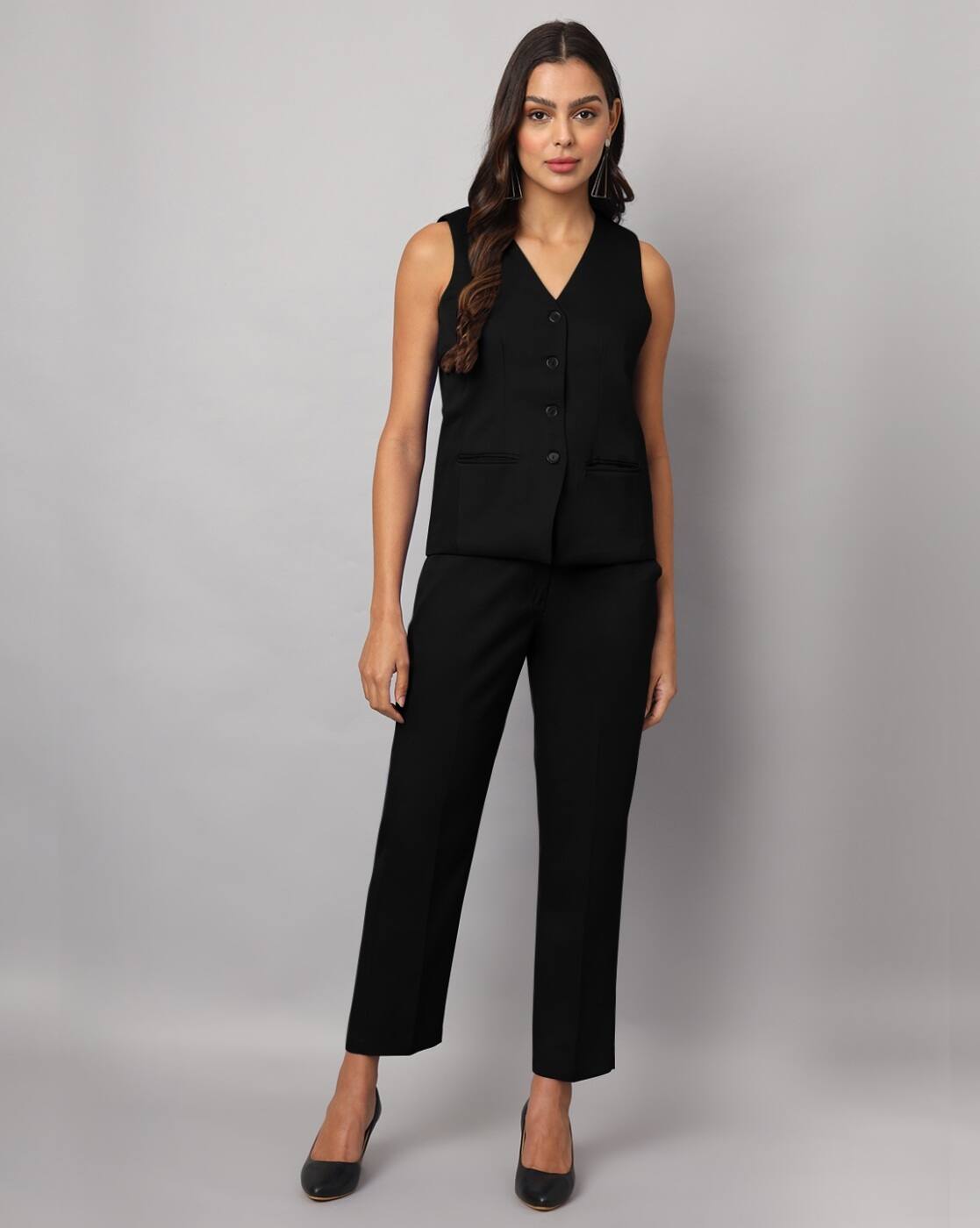 CRONOS WOMEN STAND VEST 【BLACK】