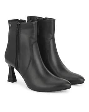Heeled Ankle-Length Boots with Zip Closure-image-44