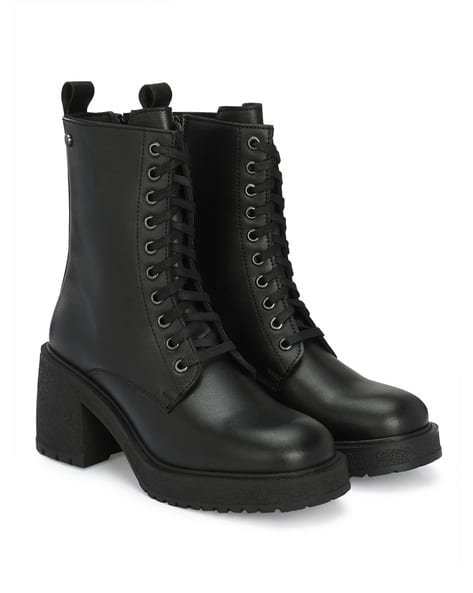 DELIZE Mid-Calf Boots with Lace Fastening