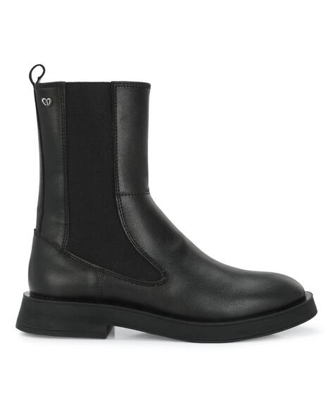 DELIZE Men Round-Toe Mid-Calf Length Boots
