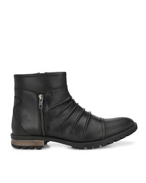 Zip Fastening Genuine Leather Boots-image-10