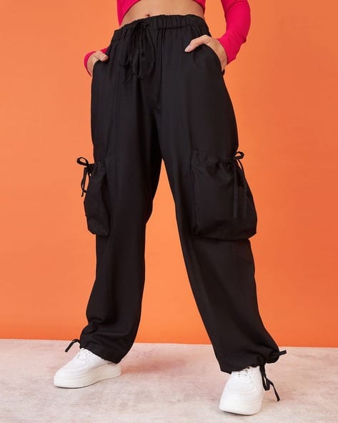 Buy Black Trousers Pants for Women by Uptownie Online
