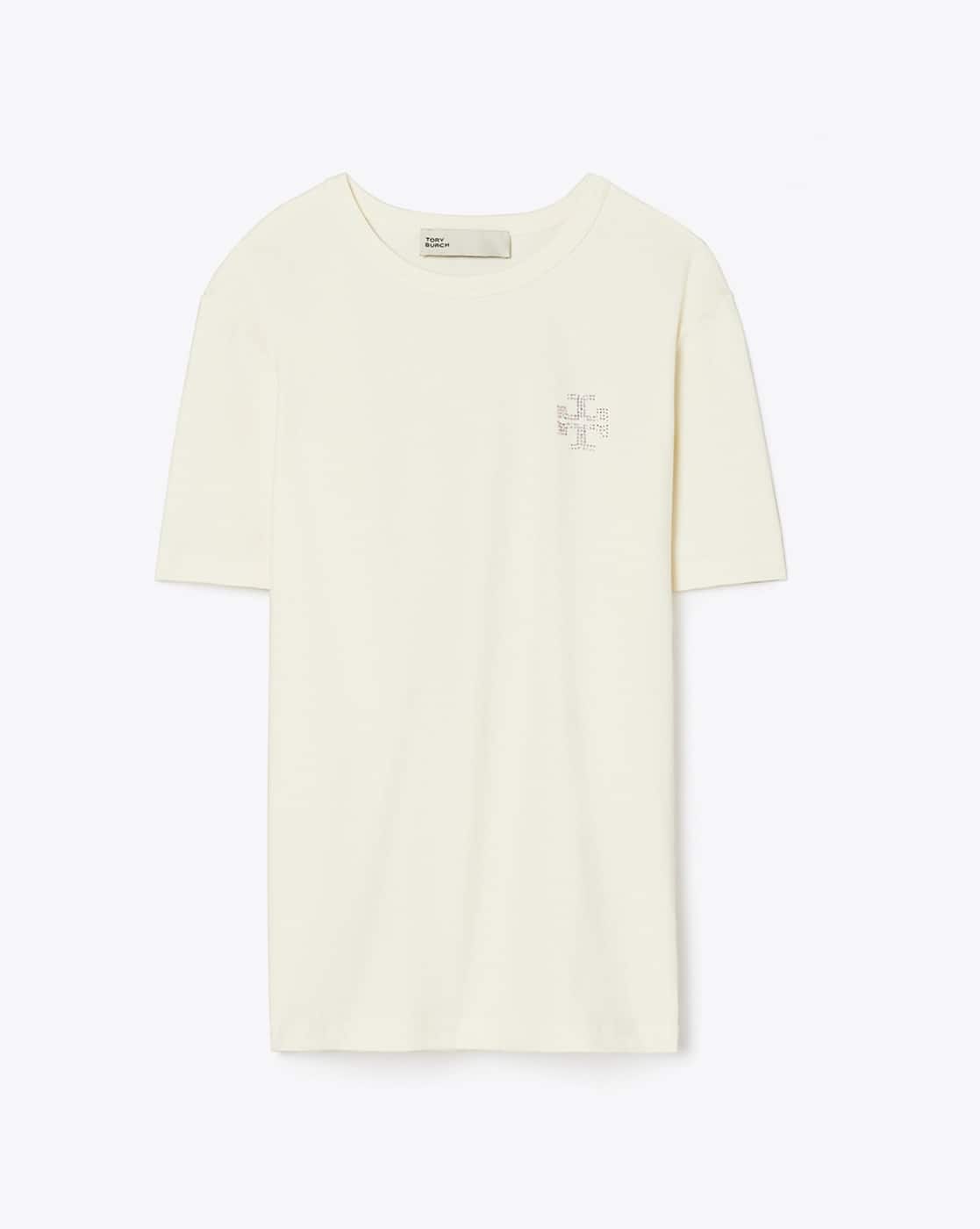 【送料&関税込】Tory Burch Logo Embellished Crewneck T-shirt Buy Tory Burch Embellished Logo Cotton Crew-Neck T-Shirt