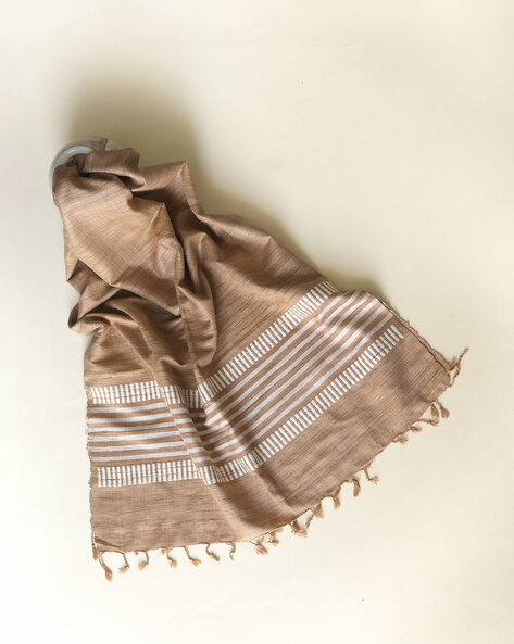 Women Striped Stole with Tassels Price in India