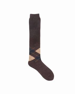 bonjour Checked Mid-Calf Length Socks-picture-47