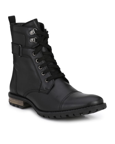 Delize Panelled Lace-Up Boots