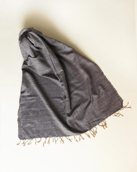 Women Handwoven Stole with Tassels Price in India