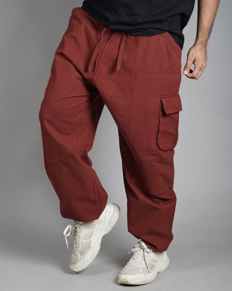 Buy Maroon Trousers & Pants for Men by BOMBAY TROOPER Online