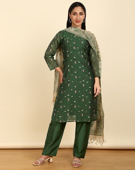 Embroidery Unstitched Dress Material Price in India