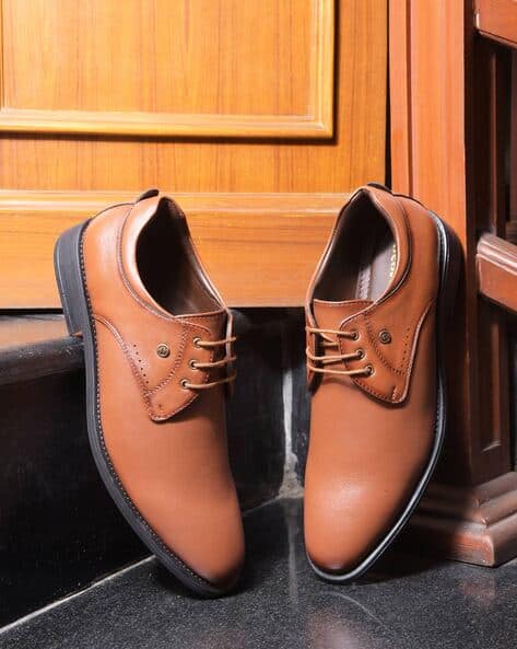 Men Almond-Toe Derby Shoes