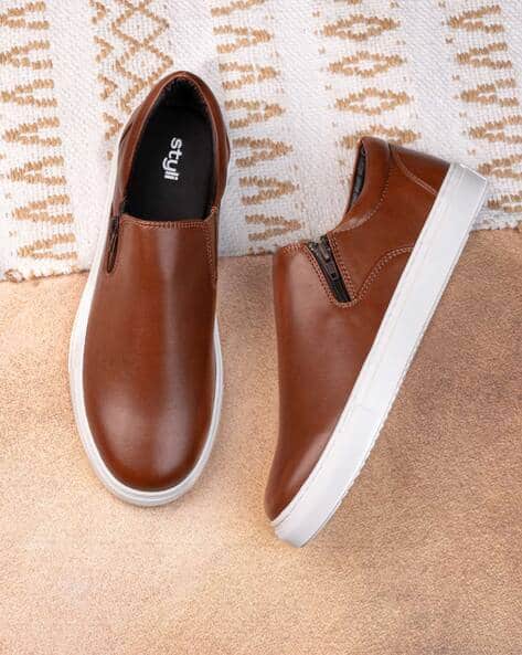 Men Zip Embellished Platform Sole Casual Shoe