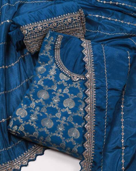 Embellished  Unstitched Dress Material Price in India
