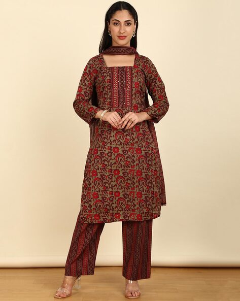 Floral Unstitched Dress Material Price in India