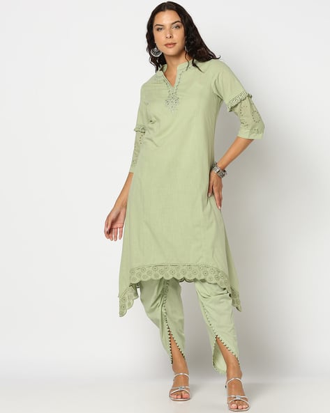 Buy Pista Green Kurta-Bottom Set for Women by AVAASA SET Online | Ajio.com
