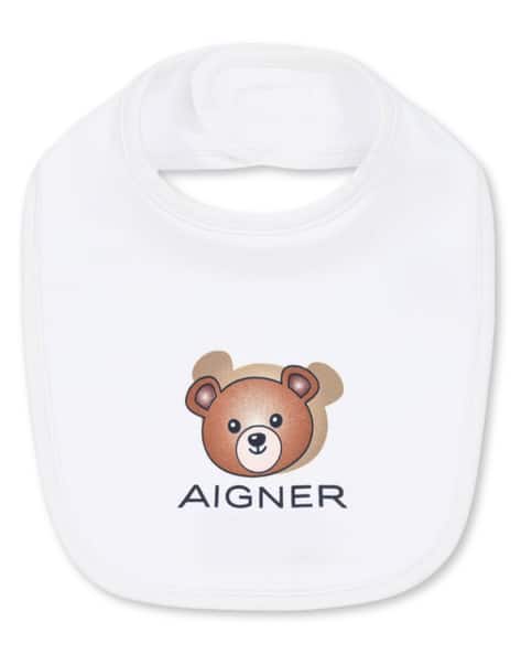 Buy AIGNER Infants Graphic Print Cotton Bib White Color Infants