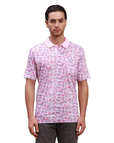 Colorplus Men Floral Print Relaxed Fit Polo T-Shirt