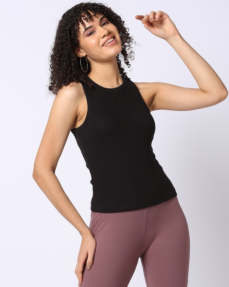 Women Ribbed Regular Fit Tank Top