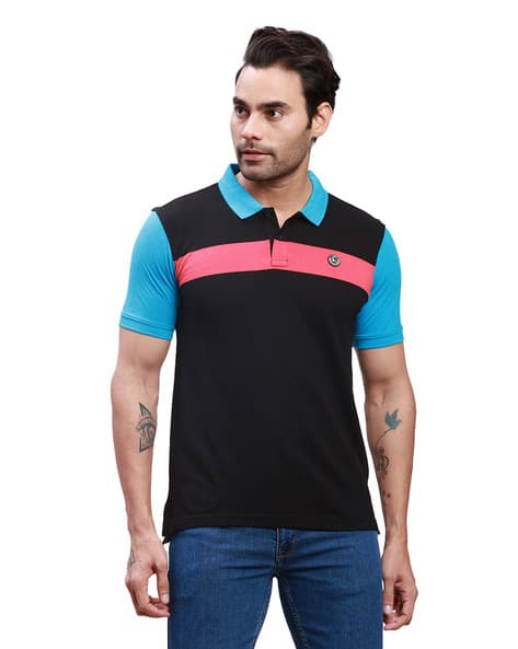 PARX Men Striped Regular Fit Polo T-Shirt