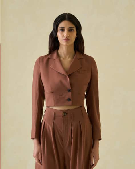 Buy Mocha Jackets Coats for Women by No Grey Area Online - Main Image