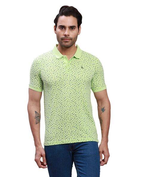 PARX Men Micro Print Regular Fit Polo T-Shirt