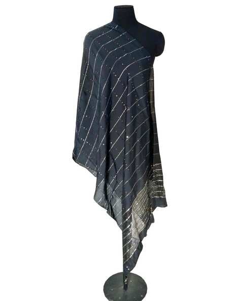 Women Striped Dupatta with Contrast Border Price in India