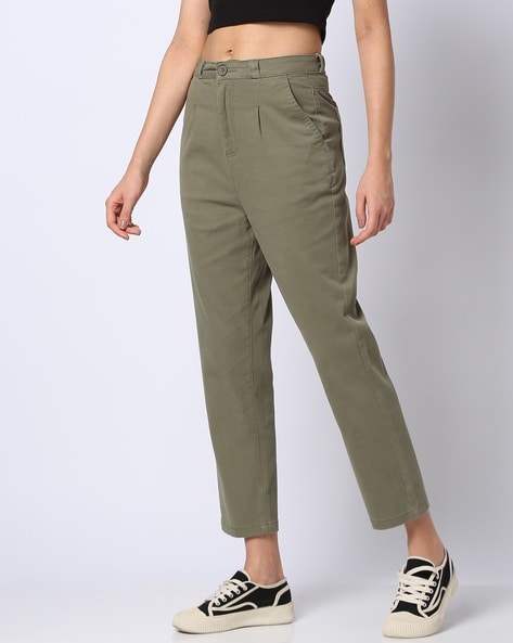 Women Flat-Front Regular Fit Chinos