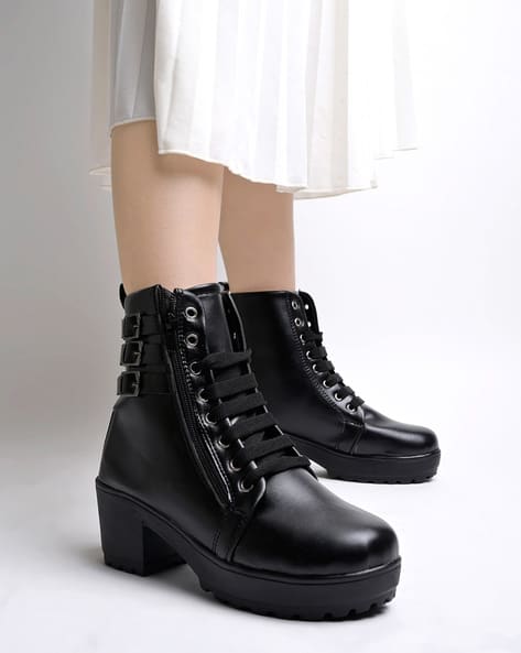 Women Round-Toe Ankle-Length Boots - Main Image