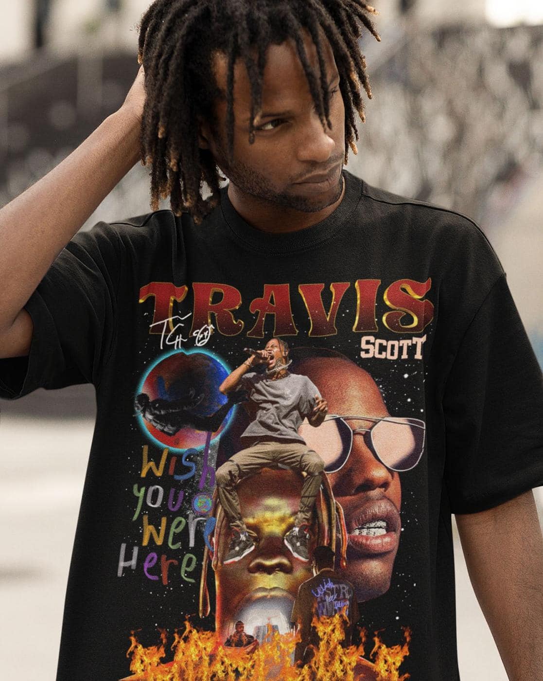 Buy CAPTCHA Men Travis Scott Print Boxy F Online | Ajio.com