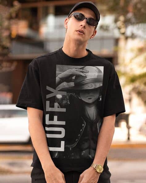 Men Graphic Print Boxy Fit Crew-Neck T-Shirt