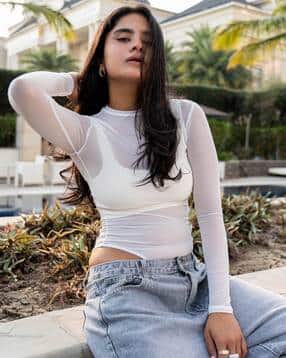 color capital Women Round-Neck Net Bodysuit-picture-11